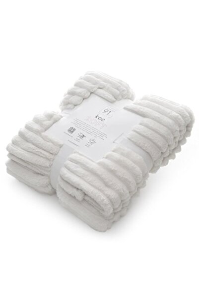 OEM Patura alba, 70x160cm, 100% poliester, 300 GSM