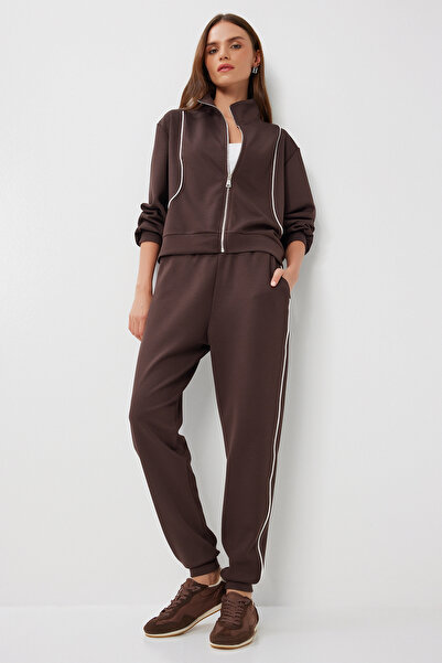 Lovelyİstanbul Set de îmbrăcăminte din modal cu detaliu cu piping LCR0100 MARO