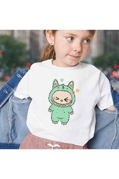 OEM Tricou unisex alb cu imprimeu Labubu, 100% bumbac, alb, 690