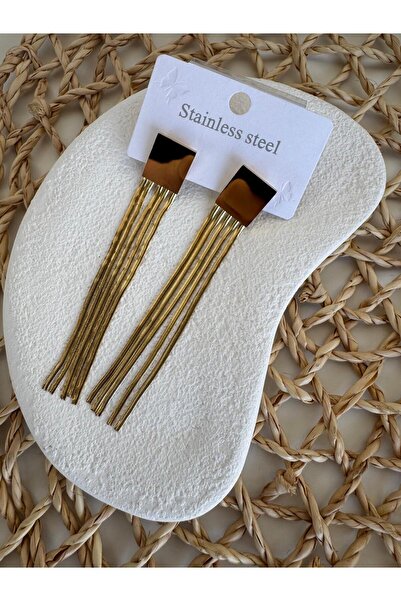 H&S AKSESUAR Püsküllü Paslanmaz Çelik Küpe