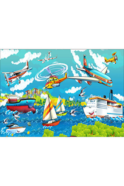 VIODESIGN Fototapet Copii, autoadeziv, Avioane si Barci , multicolor, 80x120 cm CO231