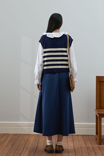 Ceylan Otantik Indigo Stripe Detailed Sweater