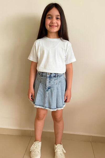 RAPAPA Girl's Blue Denim Shorts Skirt - 0205