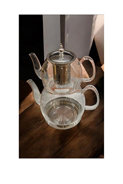 LeesHome Large Size Induction Base Borosilicate Glass Teapot Bottom 2000 ml Top 900ml