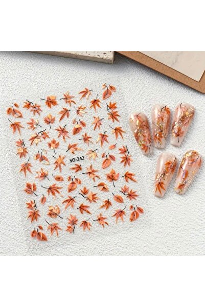 AEÇTASARIM 1 Adet Sonbahar Tırnak Süsleme Stickerı, Nail Art Süsü