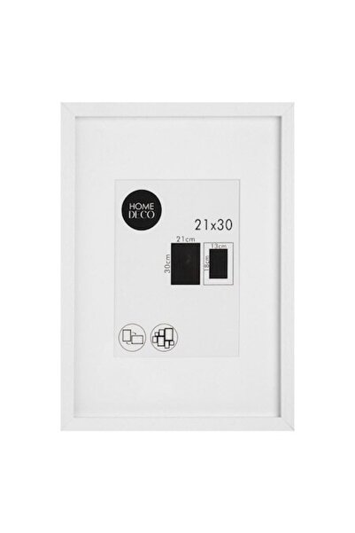 SHOPIENS Tablou Decorativ Rama Lemn MDF Alb cu Paspartu Sticla 23x32cm