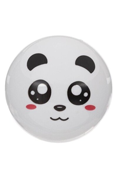 SHOPIENS Ascuțitoare rotundă Panda cu capac, design compact, alb/negru, Ø3,5 cm
