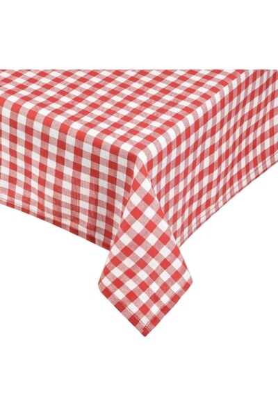 SHOPIENS Decorative tablecloth Shopiens®, red with white checks, 140 x 240 cm