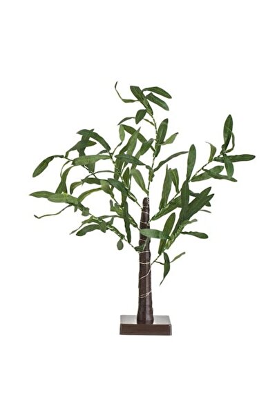 SHOPIENS Lampă LED din bambus, cu bază pătrată din plastic, 50 cm