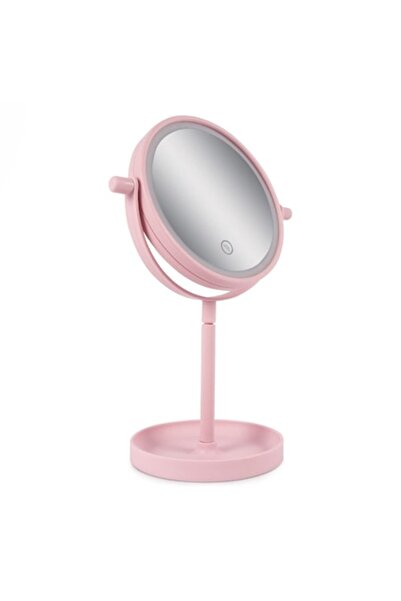SHOPIENS Pink makeup mirror Shopiens®, with 14 LED bulbs, 15 cm