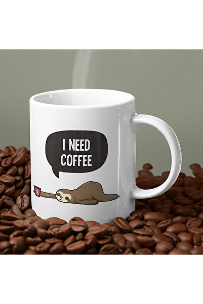 Nino Store I Need Coffee Sloth Animal Themed Funny Design Gift Mug Cup