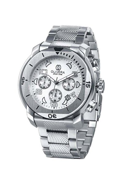 Olivera ساعة رجالية تناظرية من الفولاذ المقاوم للصدأ OG370