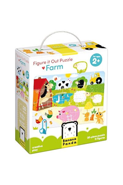 Banana Panda Educational Puzzle - Discover the Farm Animals, 20 Pieces, 48x32cm