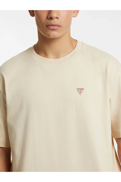 Guess Gj Ss Cn Os Erkek Bej Oversize Fit T-Shirt M4YI46K8FQ4-G1W7