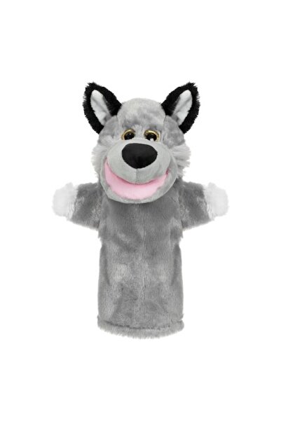 SHOPIENS Grey Wolf Plush Hand Puppet for Children 28cm