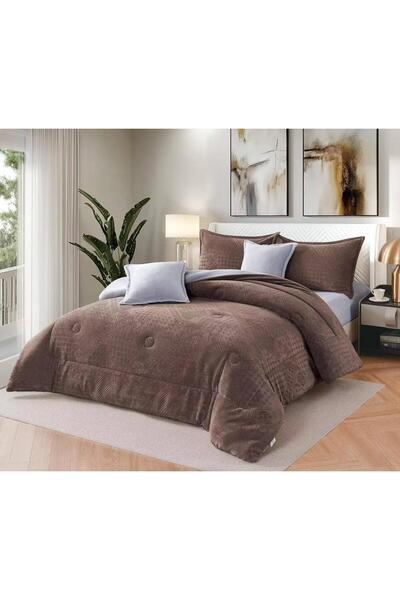 Moon مفرش شتوي مخملي نفرين بتشكيله انيقه مكون من 6قطع