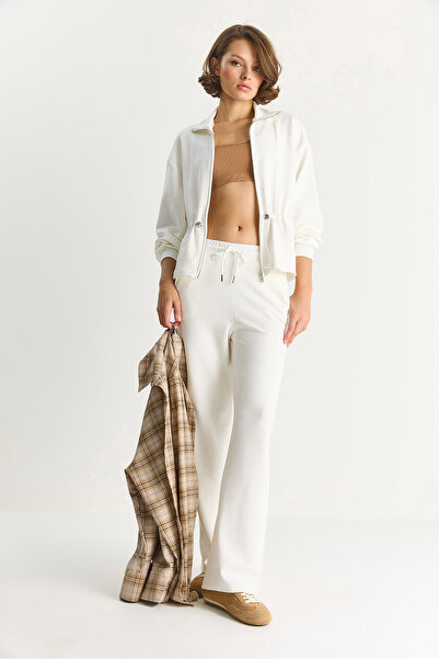 Bianco Lucci Set de pantaloni și jachetă cu textura moale pentru femei, cu ajustare la talie, modal 6891 60283555