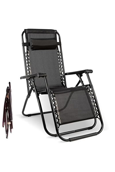 Cady One كرسي استرخاء محمول قابل للطي لكبار السن، كرسي تخييم قابل للتعديل مزودة بوسادة رأس يحمل وزن 120 كيلو