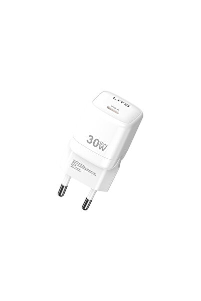 Lito Priză de încărcare cu port Type-C 30W Lito, albă, LC11