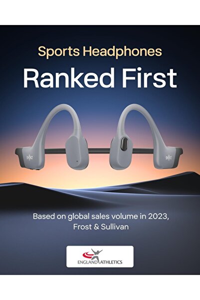 Shokz OpenSwim Pro Bone Conduction Sports Headphones (IP68, Bluetooth 5.4, 32GB MP3) - Grey
