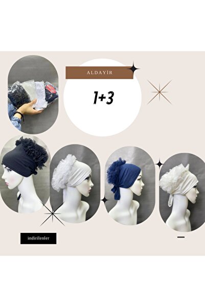 ALDAİR 4 Pieces of Lycra Ruffled Non-Slip Bonnets Special Design