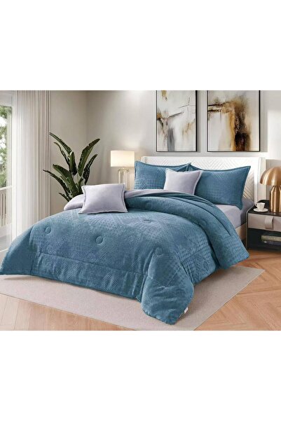 Moon مفرش شتوي مخملي نفرين بتشكيله انيقه مكون من 6قطع