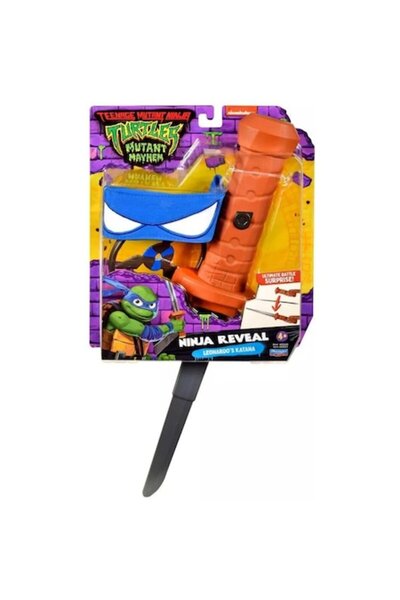 Teenage Mutant Ninja Turtles Set de joacă, Țestoasele Ninja, Haos Total, Mască Armă, Leonardo