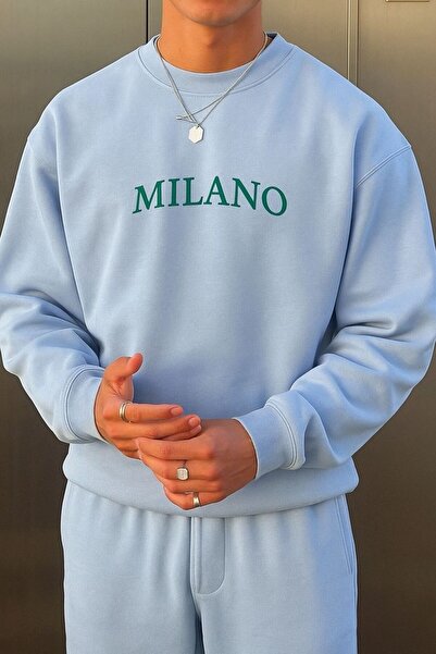 DM DOLCE MORE سترة رياضية مطبوعة من قماش ميلانو الممشط بثلاثة خيوط للجنسين