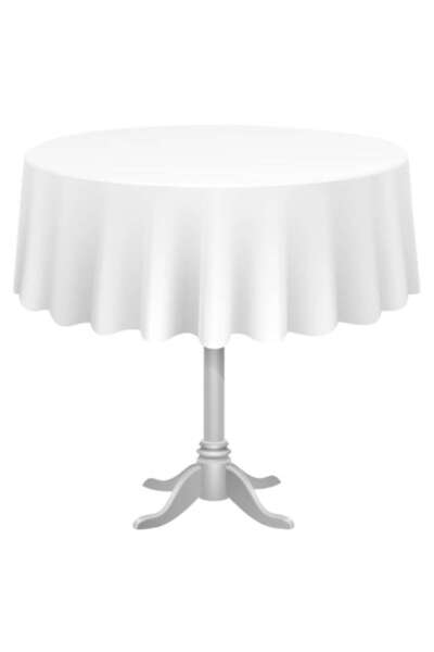 SHOPIENS Disposable Plastic Tablecloth Shopiens® Thin Round White 213 cm