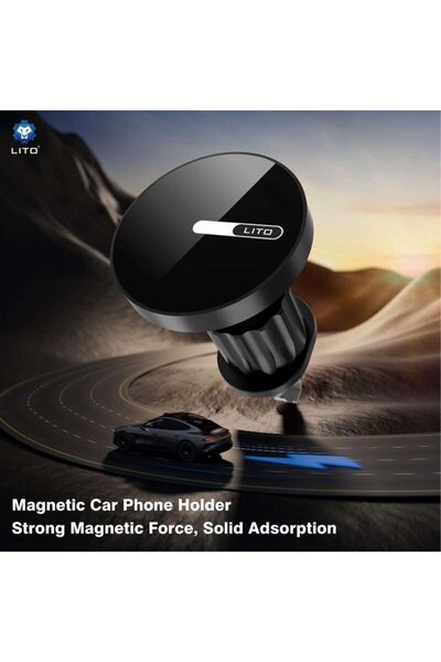 Lito Car phone holder, magnetic, Lito dashboard, black, LT-W05