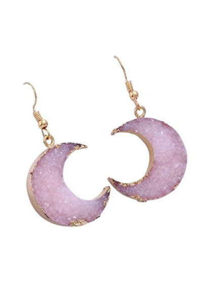 SYGGY Half Moon Earrings, 4.5 cm, pink