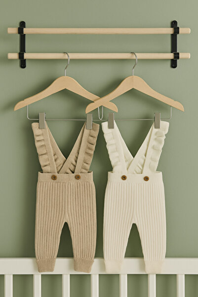 Nimini Kids Ruffle Detailed Strap Buttoned Baby Girl Salopette 2-Piece Salopette (0-2 Years Old)