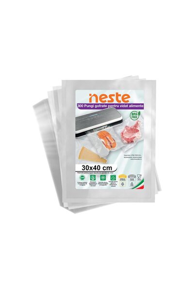 Neste Pachet 300 Pungi Vidat Gofrate pentru alimente, Neste® Professional, 30x40 cm