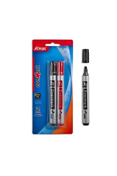 SHOPIENS Set Markere Permanente 2 Buc Negru si Rosu Varf Rotund pentru Metal ...