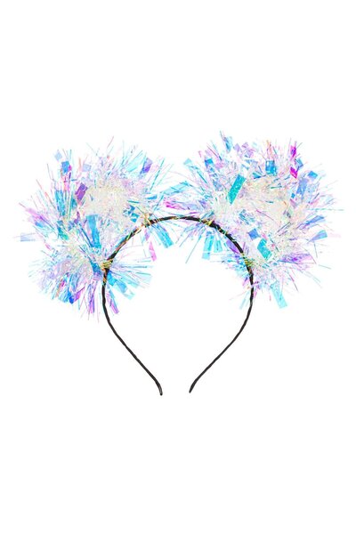 OEM Holographic Tinsel Ears Fancy Dress Hair Crown