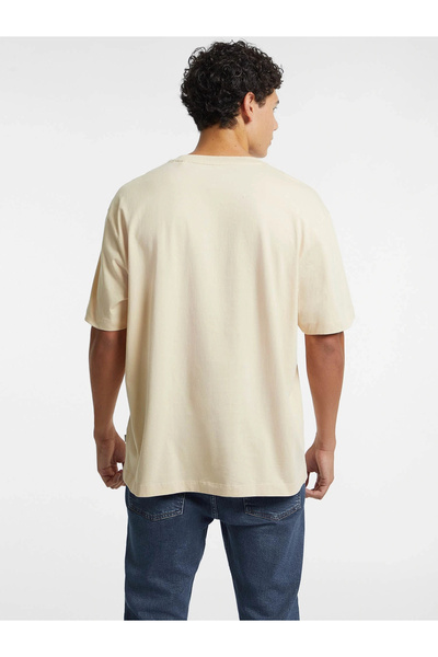 Guess Gj Ss Cn Os Erkek Bej Oversize Fit T-Shirt M4YI46K8FQ4-G1W7