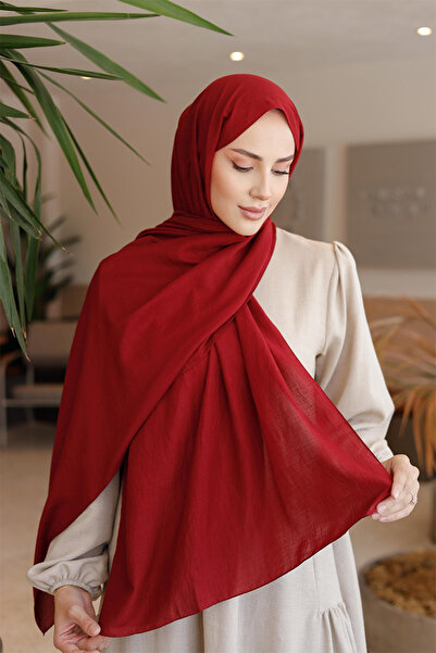 ipekistanbul Şal jacquard moale - simplu - roşu claret