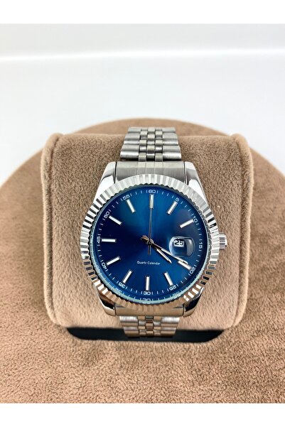 Mazzy Round Classic Model Calendar Steel Men's Wristwatch