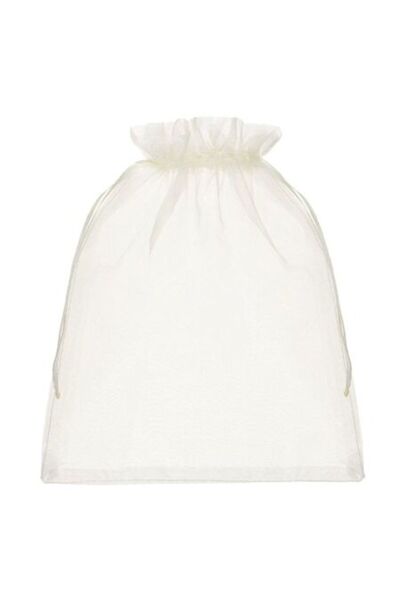 SHOPIENS Set 10 Saculeti Organza Bej 15x19cm Pentru Marturii, Ambalare Lumanari Sau Produse Handmade