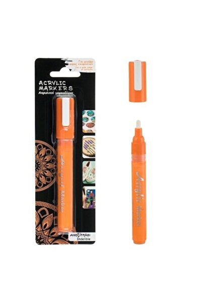 SHOPIENS Marker permanent portocaliu cu vârf de vopsea acrilică 3,5 mm pentru...