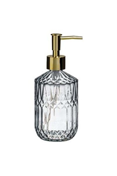 SHOPIENS Glass Dispenser with Golden Pump for Liquid Soap 400ml