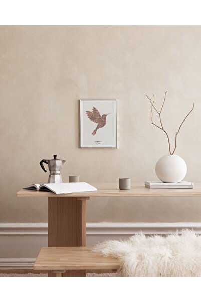 Thetic Bird Map Vintage Pink - Modern Aesthetic Frameless Premium Wall Art Poster