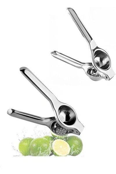 Generic 2 Pieces Manual Juicer Press Lemon Squeezer Hand Juicer Silver (Set Of 2) Ktnrs3684