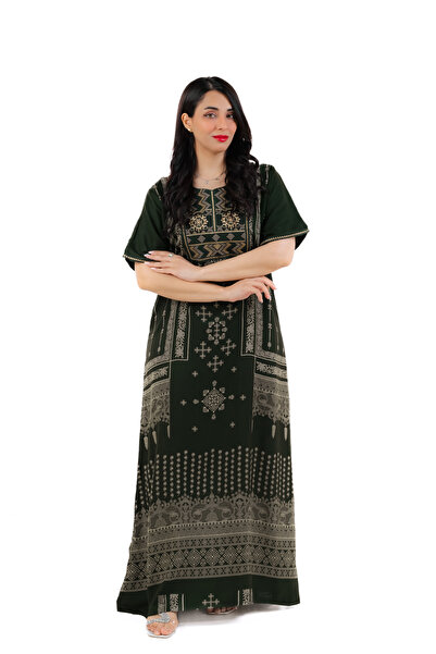 amaan جلابية قطنية كشميرية تقليدية | فستان عربي | فستان نسائي مطرز حديث | فست...