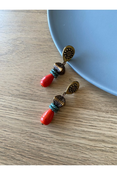 dela otantik Handmade Ethnic Drop Beaded Dangle Earrings – Colorful Authentic Bohemian Bijouterie Jewelry