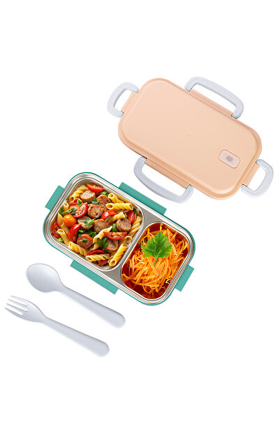 Emofom Aura Double Layer Lunch Box (450 ml + 400 ml) Stainless Steel Food Storage Container