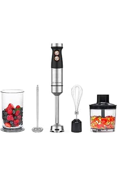 Generic Nutricook 1200W DC motor Hand Blender With 700ml beaker,500ml Chopping Bowl, Stainless Steel Blades,