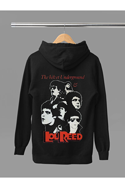 MAGORS سترة روك مخملية مطبوعة من القطن بأكمام طويلة وقلنسوة بثلاث خيوط