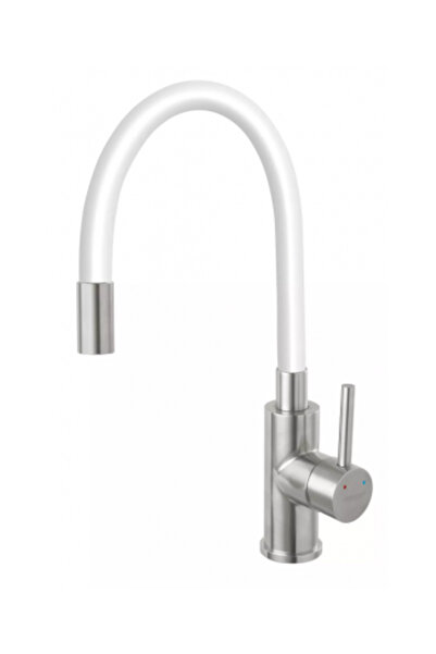 FERRO Baterie chiuvetă, cioc flexibil Zumba-Alb