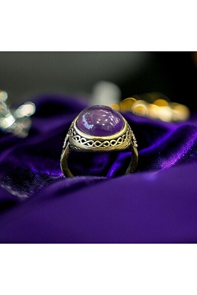 AURA STONE AuraStone Ametist Doğal Taş Bronz Yüzük